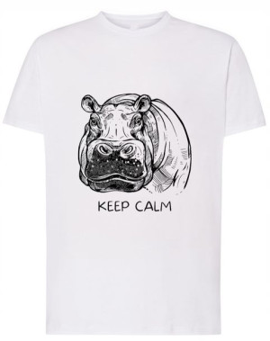 T-Shirt fajny nadruk hipopotam Keep Calm r.M