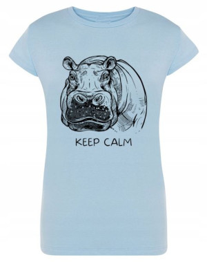 T-Shirt fajny nadruk hipopotam KEEP CALM r.M