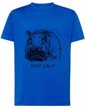 T-Shirt fajny nadruk hipopotam Keep Calm r.S
