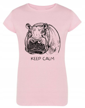 T-Shirt fajny nadruk hipopotam KEEP CALM r.XL