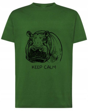 T-Shirt fajny nadruk hipopotam Keep Calm r.XS