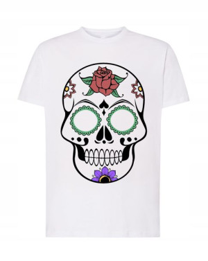 T-Shirt fajny nadruk kolorowa Czaszka r.3XL