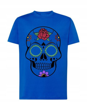 T-Shirt fajny nadruk kolorowa Czaszka r.XL