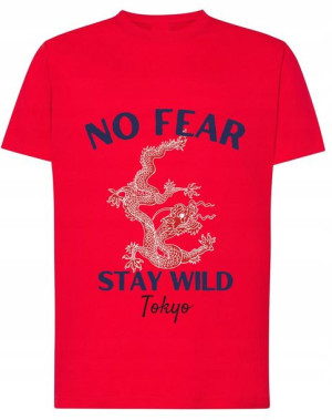 T-Shirt fajny nadruk No Fear Stay Wild r.5XL