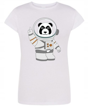 T-Shirt fajny nadruk Panda astronauta r.S