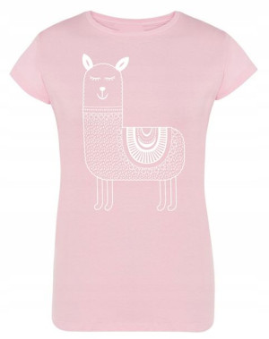 T-Shirt fajny nadruk radosna LAMA Rozm.L
