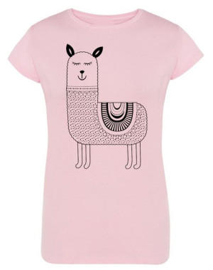 T-Shirt fajny nadruk radosna LAMA Rozm.M
