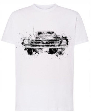 T-Shirt fajny nadruk samochód Mustang Rozm.XXL