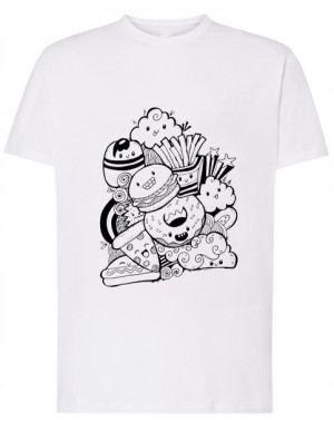 T-Shirt fajny nadruk szczęśliwy Fast Food r.L