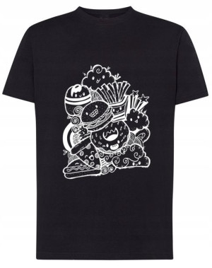 T-Shirt fajny nadruk szczęśliwy Fast Food r.M
