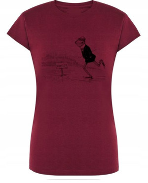 T-Shirt fajny nadruk Żaba na łyżwach r. XXL