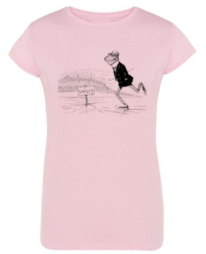 T-Shirt fajny nadruk Żaba na łyżwach r. XXL