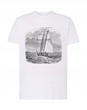 T-Shirt fajny nadruk żaglowiec statek Rozm.XXL