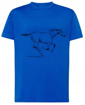 T-shirt jeździecki nadruk biegnący koń r.3XL