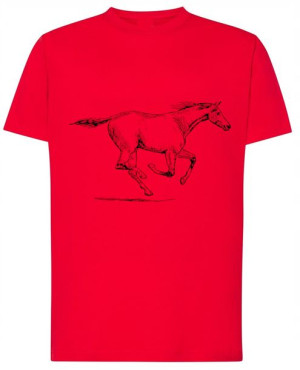 T-shirt jeździecki nadruk biegnący koń r.XXL