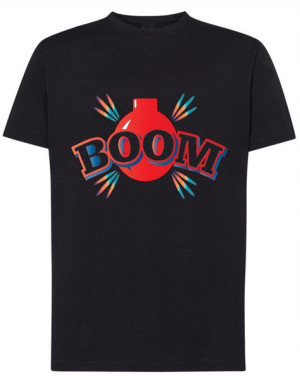 T-Shirt kolorowy nadruk BOOM r.3XL