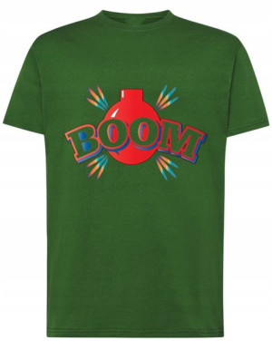 T-Shirt kolorowy nadruk BOOM r.5XL