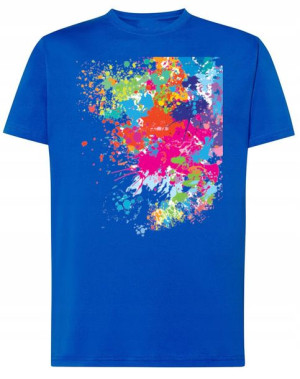 T-Shirt kolorowy nadruk PLAMA ABSTRAKCJA r.3XL