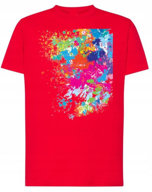 T-Shirt kolorowy nadruk PLAMA ABSTRAKCJA r.4XL