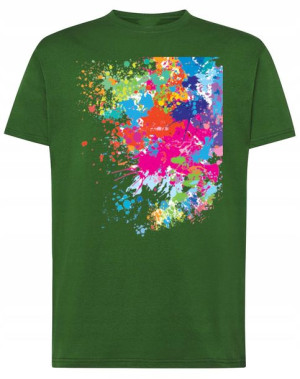 T-Shirt kolorowy nadruk PLAMA ABSTRAKCJA r.XL