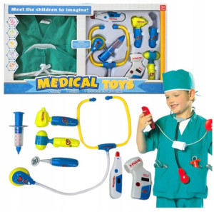 MAŁY DOKTOR ZESTAW LEKARSKI Chirurg Lekarz Akcesor