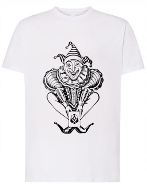 T-Shirt koszulka duży nadruk Joker klaun r.XL