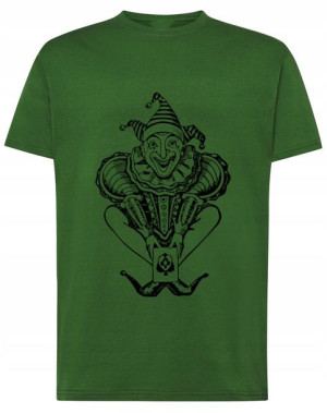 T-Shirt koszulka duży nadruk Joker klaun r.XS