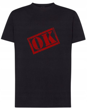 T-Shirt koszulka DUŻY nadruk OK Rozm.M