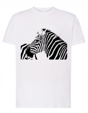 T-Shirt koszulka duży nadruk Zebra Rozm.5XL