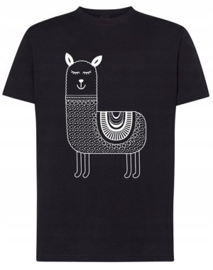 T-Shirt koszulka fajny duży nadruk Lama r.XS