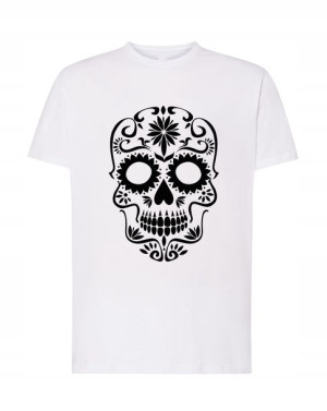 T-Shirt koszulka fajny nadruk Biała czaszka r.S