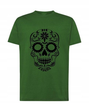 T-Shirt koszulka fajny nadruk Biała czaszka r.XL