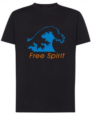 T-Shirt koszulka fajny nadruk Fala Fale r.XS