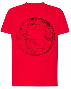 T-Shirt koszulka fajny nadruk Globus Rozm.4XL