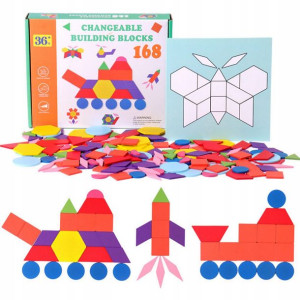 Układanka MONTESSORI Gra Logiczna Drewniane Puzzle