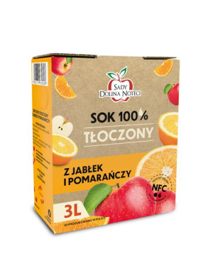 Sok Jabłko Pomarańcza NFC 3L KARTON Sady Dolina Noteci z pomarańczą