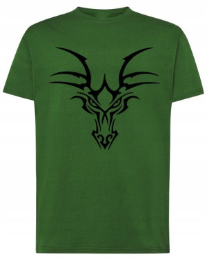 T-Shirt koszulka fajny nadruk głowa Smoka r.XS