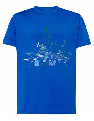 T-Shirt koszulka fajny nadruk nutki muzyka r.S