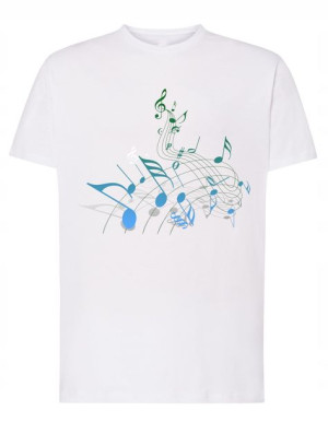 T-Shirt koszulka fajny nadruk nutki muzyka r.XL