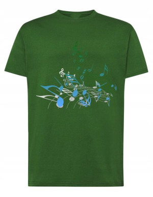 T-Shirt koszulka fajny nadruk nutki muzyka r.XL
