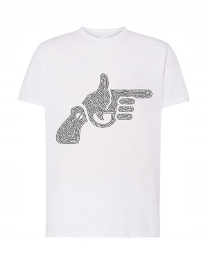 T-Shirt koszulka fajny nadruk pistolet r. XL