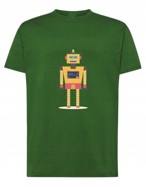 T-Shirt koszulka fajny nadruk robot Hello r.3XL