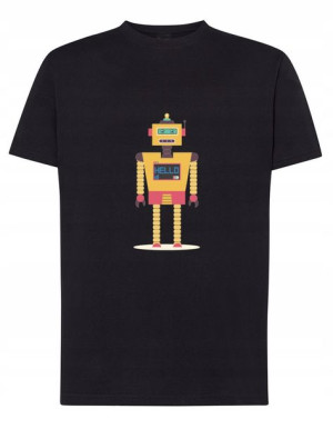 T-Shirt koszulka fajny nadruk robot Hello r.3XL