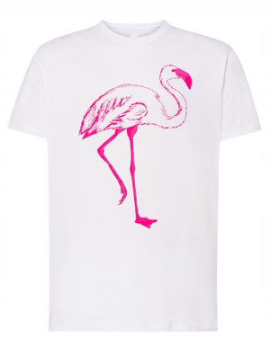T-Shirt koszulka fajny nadruk różowy Flaming r.L