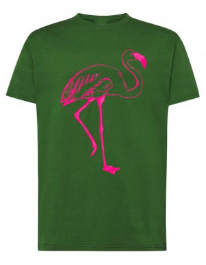 T-Shirt koszulka fajny nadruk różowy Flaming r.L