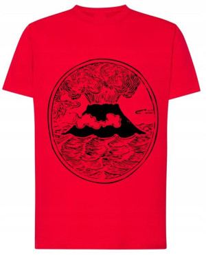 T-Shirt koszulka fajny nadruk Wulkan r.5XL
