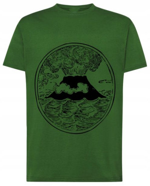 T-Shirt koszulka fajny nadruk Wulkan r.L