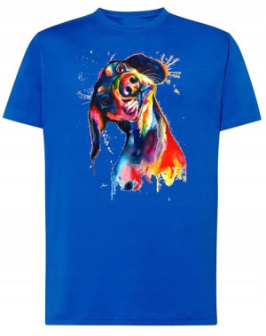 T-Shirt koszulka kolorowy nadruk Jamnik r.3XL