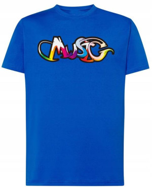 T-Shirt koszulka kolorowy nadruk MUSIC r.L