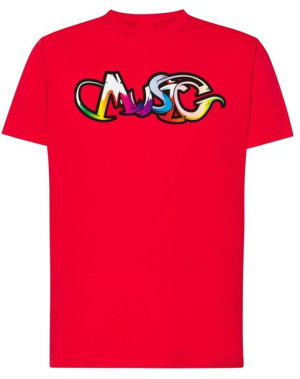 T-Shirt koszulka kolorowy nadruk MUSIC r.XXL